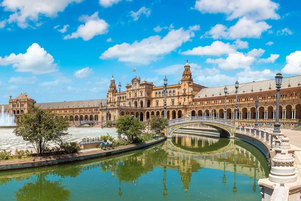 Panorama över spanska torget i Sevilla — Stockfoto