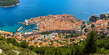 Panorama of old city Dubrovnik clipart