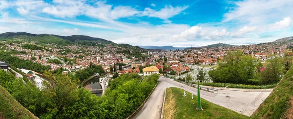Panoramic aerial view of Sarajevo — Stock Photo, Image
