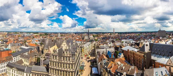 Panoramic aerial view of Gent — Stock Photo, Image