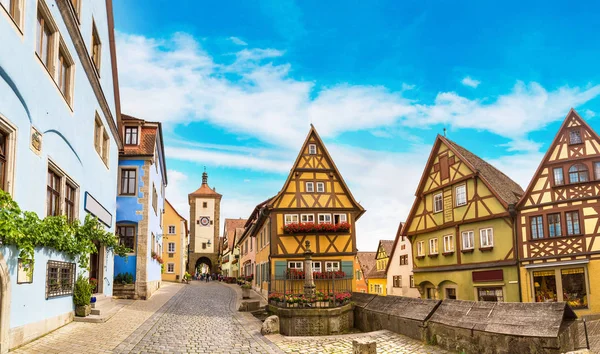 Średniowieczne Stare street w Rothenburg — Zdjęcie stockowe