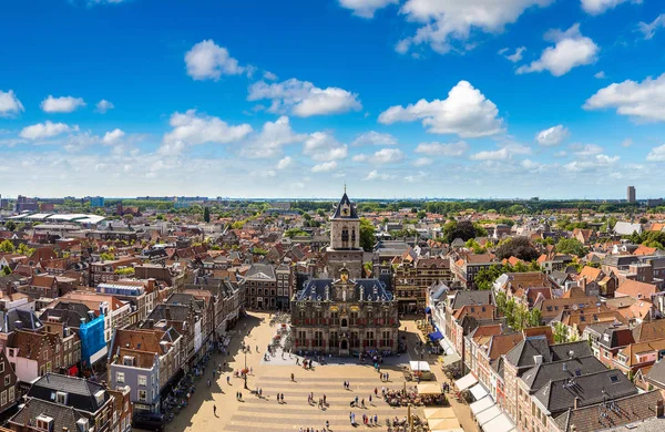Panoramisch uitzicht over Delft — Stockfoto