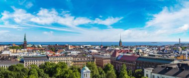 Panoramic aerial view of Helsinki  clipart