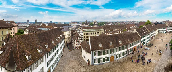 Panoramisch luchtfoto van Basel — Stockfoto