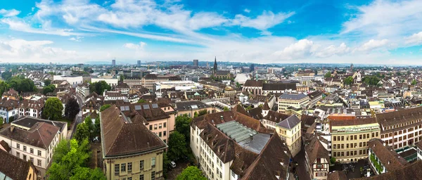 Panoramatický letecký pohled na Basilej — Stock fotografie