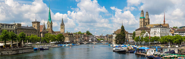 Panorama of Historical part of Zurich