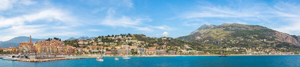 beach in Menton on french Riviera