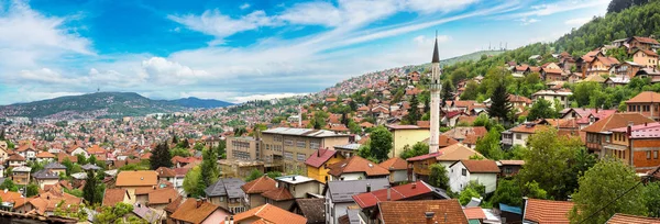 Vista aerea panoramica di Sarajevo — Foto Stock