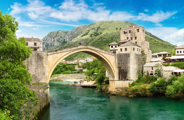 Panorama del Ponte Vecchio a Mostar — Foto Stock