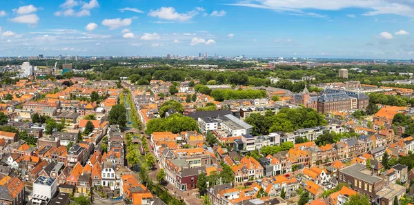 Panoramic aerial view of Delft — Stock Photo, Image