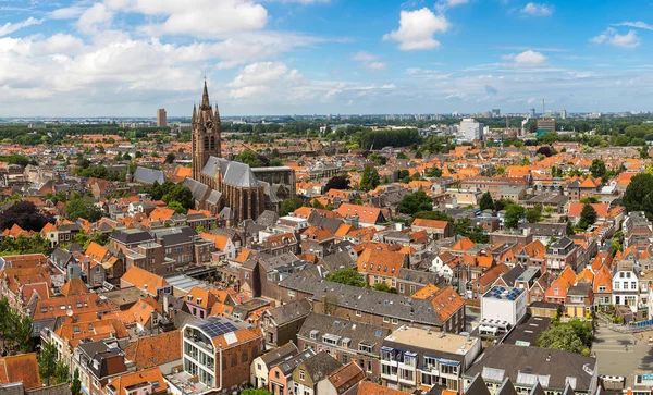 Delft panoramik havadan görünümü — Stok fotoğraf