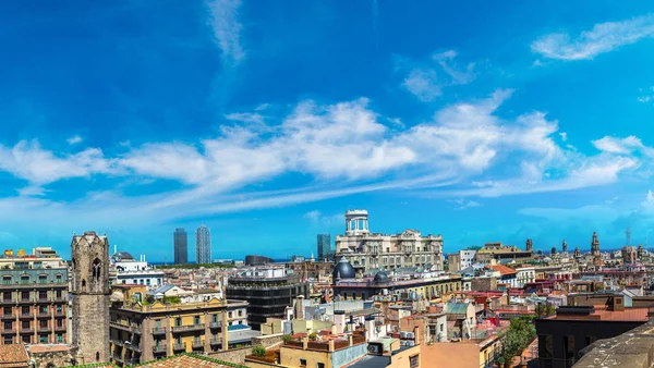 Panoramatický letecký pohled na Barcelonu — Stock fotografie