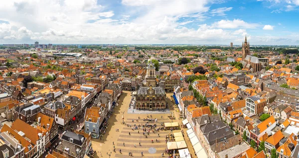 Vista aérea panorâmica de Delft — Fotografia de Stock