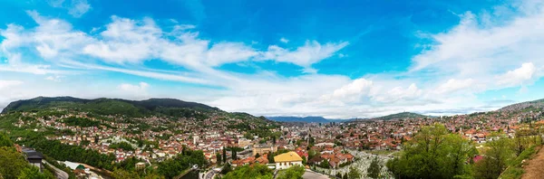 Vista aérea panorâmica de Sarajevo — Fotografia de Stock