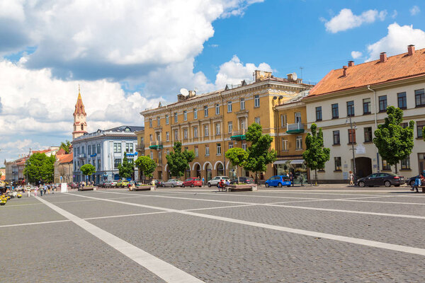 VILNIUS, LITHUANIA- JUNE 12, 2016: Vilnius old town in a beautiful summer day, Lithuania