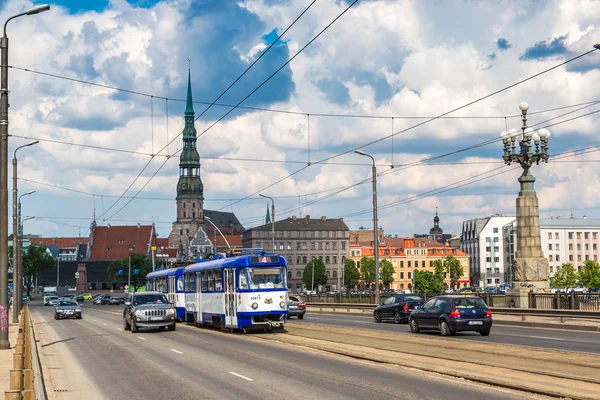 Modern tram in Riga — Stock Photo, Image