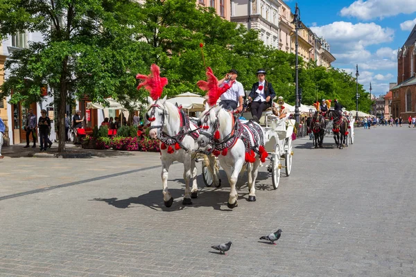 Horse carriages in Krakow — Stock Photo, Image