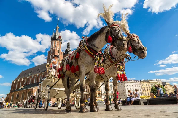 Pferdekutschen in Krakau — Stockfoto