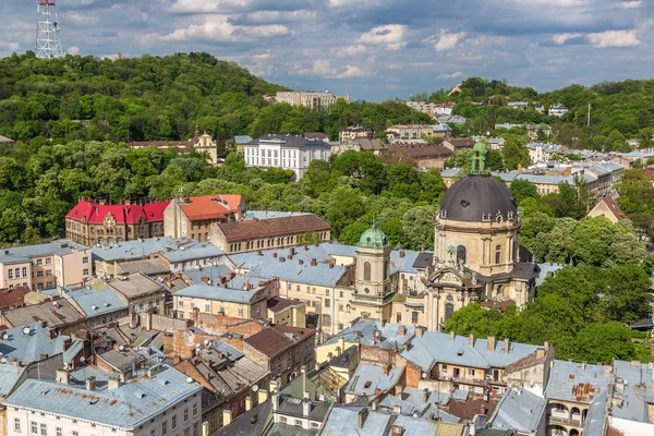 Letecký pohled na Lvov — Stock fotografie