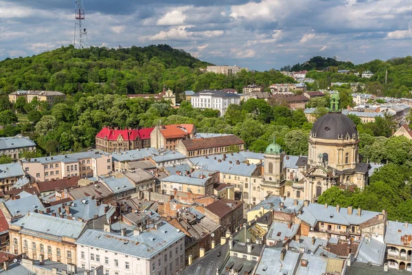 Letecký pohled na Lvov — Stock fotografie