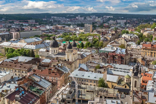 Flygfoto över lviv — Stockfoto