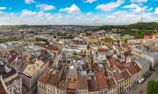 Letecký pohled na Lvov — Stock fotografie