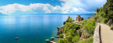 Panorama of Ohrid city clipart