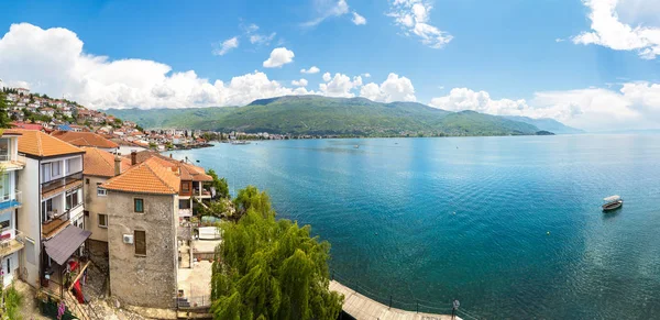 Ohrid város panorámája — Stock Fotó