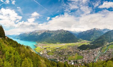 Panoramic view of Interlaken, Switzerland clipart