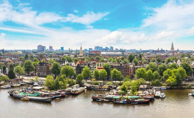 amsterdam'ın panoramik manzarasını