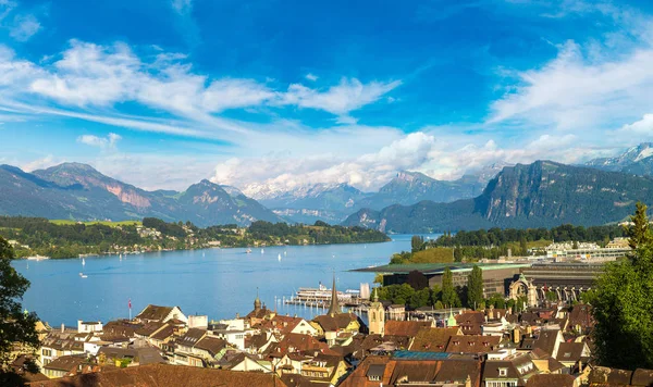 Pemandangan panorama Lucerne, Swiss — Stok Foto