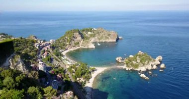 Şehir Adası Sicilya üzerinde Taormina plajları