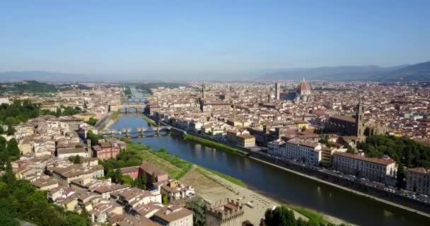 Florencja miasto z rzeką Arno — Wideo stockowe