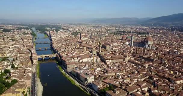 Florenz Stadt mit dem Fluss Arno — Stockvideo