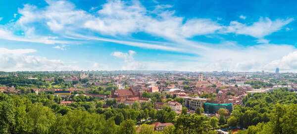 Beautiful Vilnius cityscape on a sunny day, Lithuania