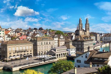 Zürih'in panoramik görünüm