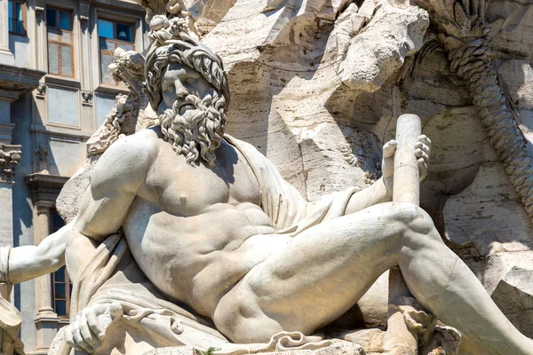 Fountain of the Four Rivers in Rome — Stock Photo, Image