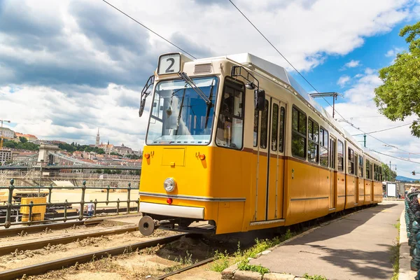 Retro tram in Budapest — Stock Photo, Image