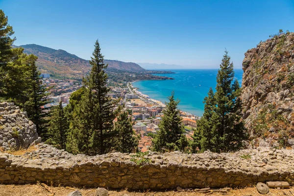 Aerial view of Cefalu city in Sicily — Stock Photo, Image