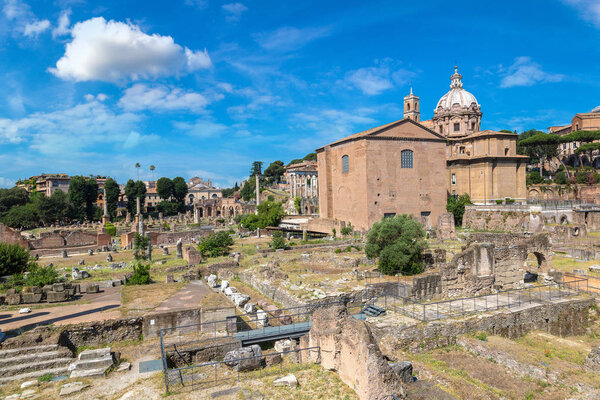 Ancient ruins of Forum in Rome