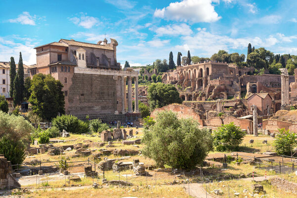 Ancient ruins of Forum in Rome