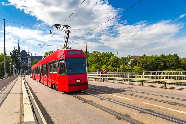 Modern city tram in Bern — Stock Photo, Image