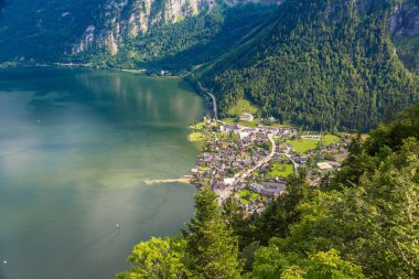 Avusturya Hallstatt kentinin panoramik görünüm