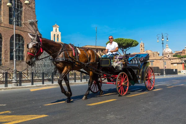 Transport med häst i Rom — Stockfoto