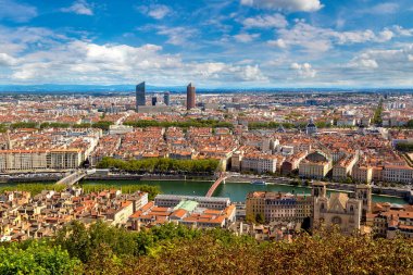 Panoramic view of Lyon clipart