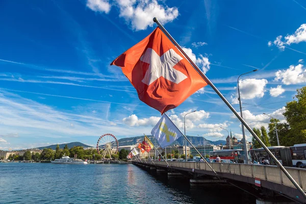 Roda gigante em Genebra — Fotografia de Stock