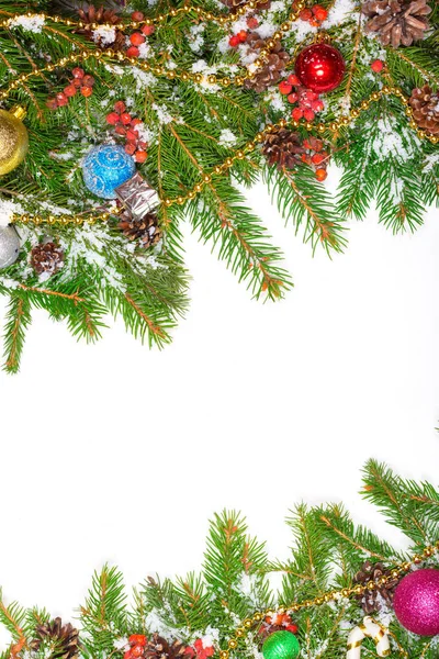 Decoraciones de Navidad con ramas de abeto — Foto de Stock