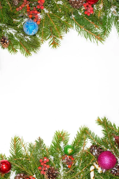 Decorações de Natal com ramos de abeto Imagens Royalty-Free