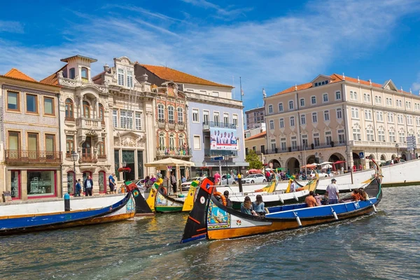 Aveiro, Portekiz geleneksel tekneler — Stok fotoğraf