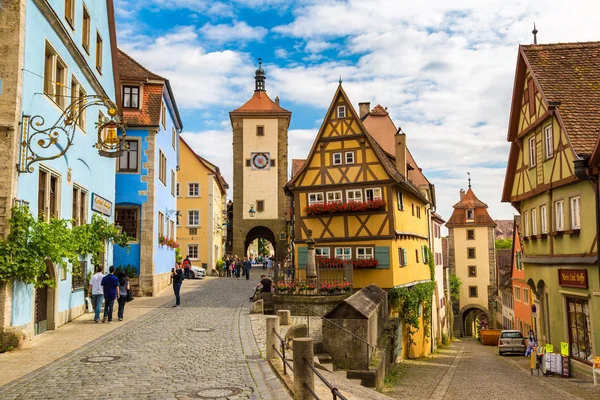 Vecchia strada a Rothenburg — Foto Stock